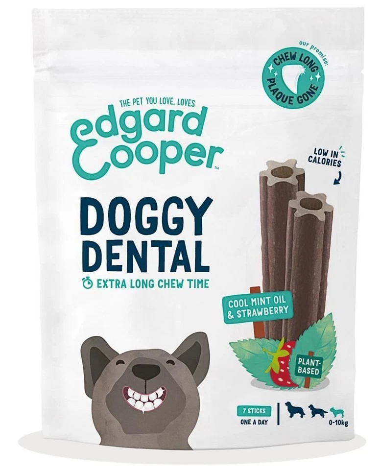Edgard and Cooper Doggy Dental Strawberry & Mint Small Dog 7 Sticks - 4 Pack