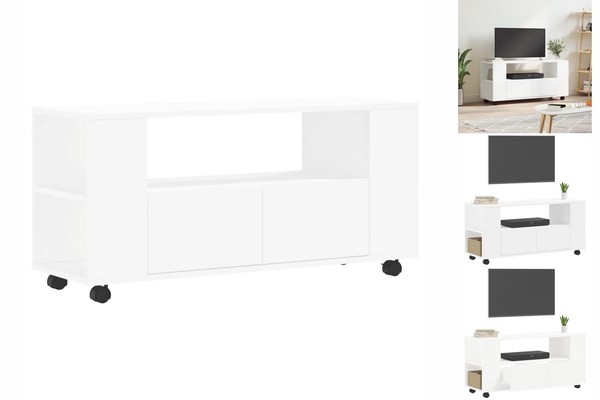 Tv-Schrank Weiß 102X34,5X43 Cm Spanplatte Tv-Lowboard Fernseher-Bank-image