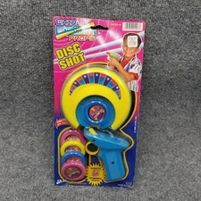 Vintage Ja-Ru Disc Shot Gun With Discs Whirl Props Toy 1996 90s Blue
