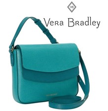 VERA BRADLEY Leather Twice as Nice Crossbody Purse - Turquoise
