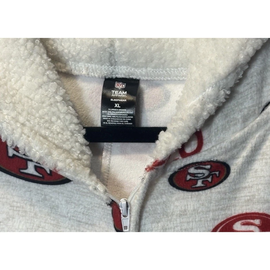 NFL San Francisco 49ers Sudadera con Capucha Pijama de Una Pieza Con Bolsillos XL 58 Pulgadas Largo Foto 3 de 4