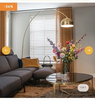 Arch Floor Lamp Brass with white marble base adjustable - XXL