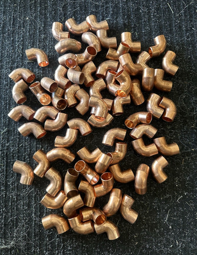 50 NIBCO 430 Copper Sweat 90 Degree Elbow CxC (Sweat x Sweat) Fittings Lot