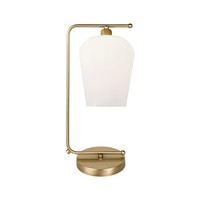 Tischleuchte Tischlampe Messing Glas 46 Cm E27 In Bronze Hell Weiß Massiv