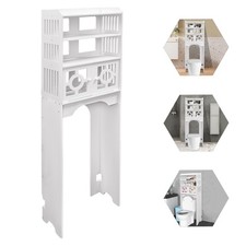 4-tier Toilet Cabinet PVC Over The Toilet Storage Cabinet Bathroom Storage Rack