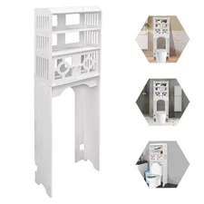 4-tier Toilet Cabinet PVC Over The Toilet Storage Cabinet Bathroom Storage Rack