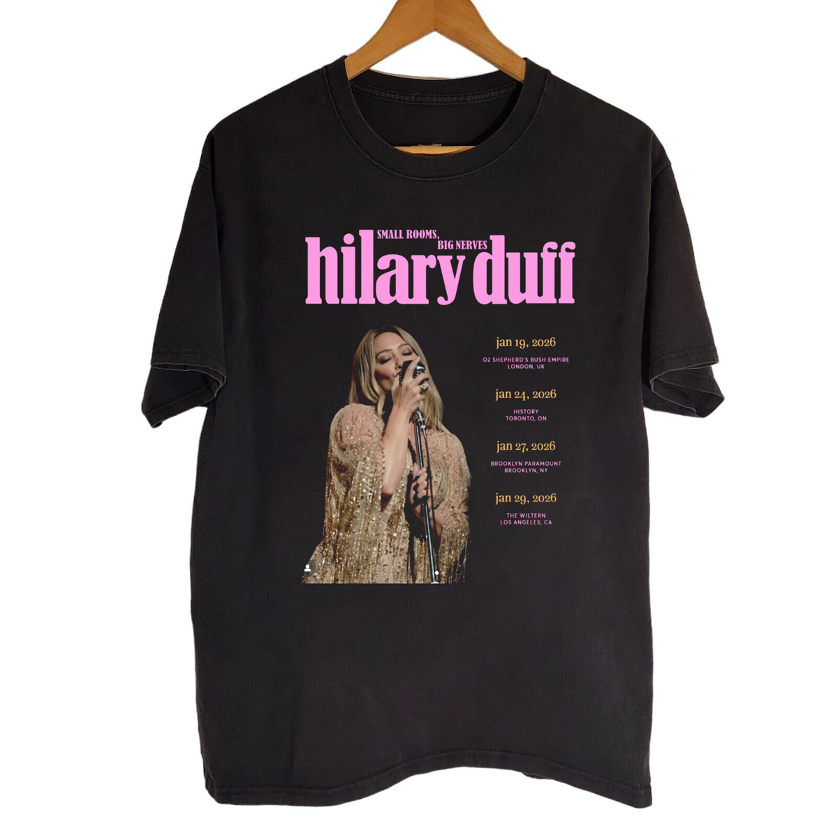 Hilary Duff Tour 2026 Black Cotton Shirt Full size S-5XL Unisex