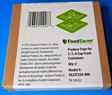 Food Saver Produce Trays for 3 5 8 Cup Fresh Containers QTY 2 New
