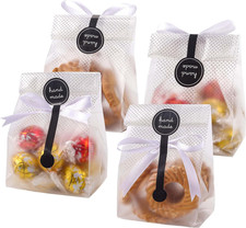 Cookie Bags for Gift Giving Clear Cellophane Treat Bags for Favors Mini Loaf, Bu