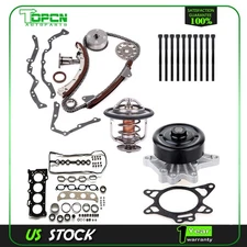 For Toyota Celica Water Pump Thermostat & Timing Chain  Head Gasket Bolts Set