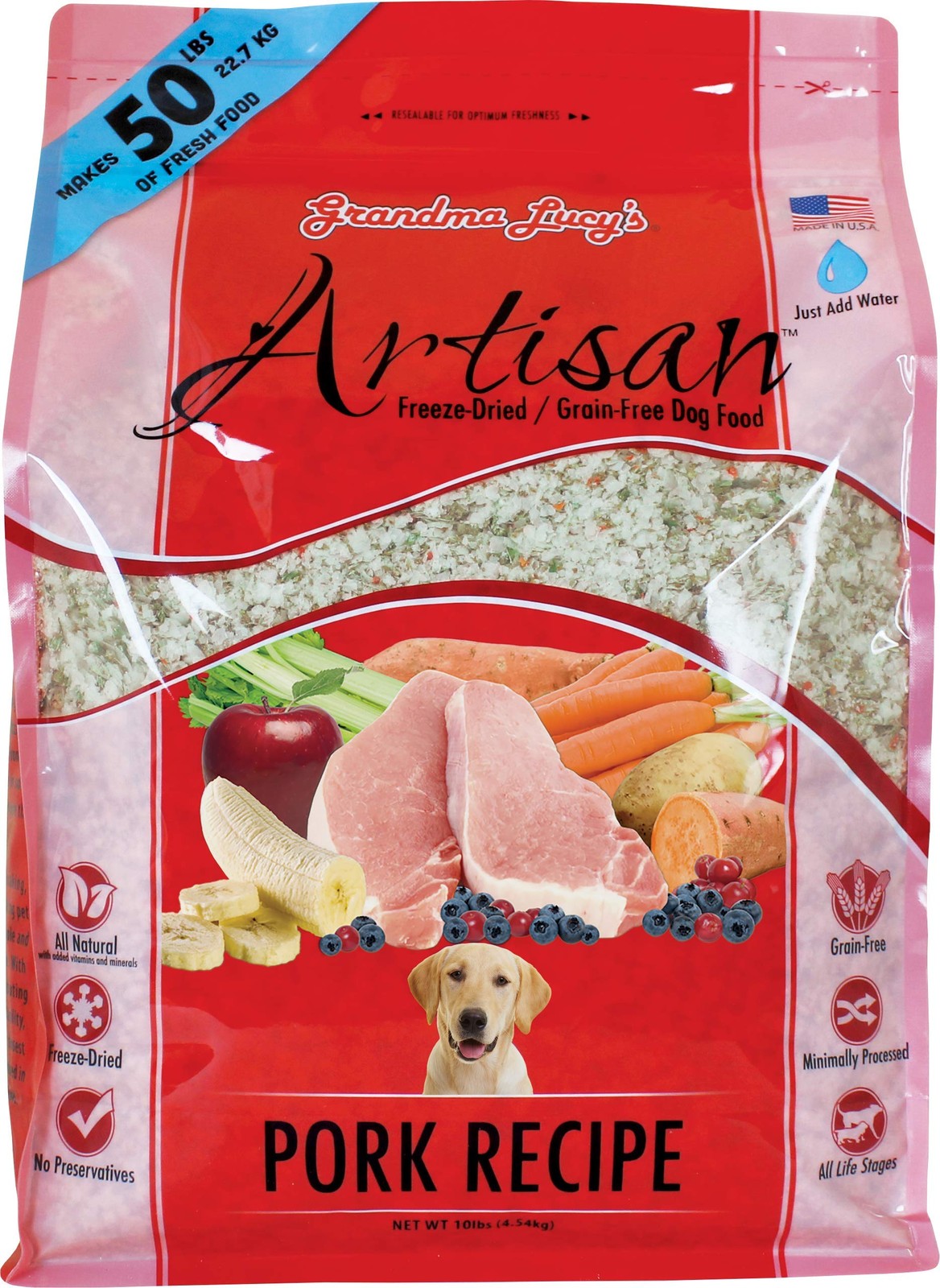 Grandma Lucys Artisan Dog Food, Grain Free and Freeze-Dried - Artisan Pork,