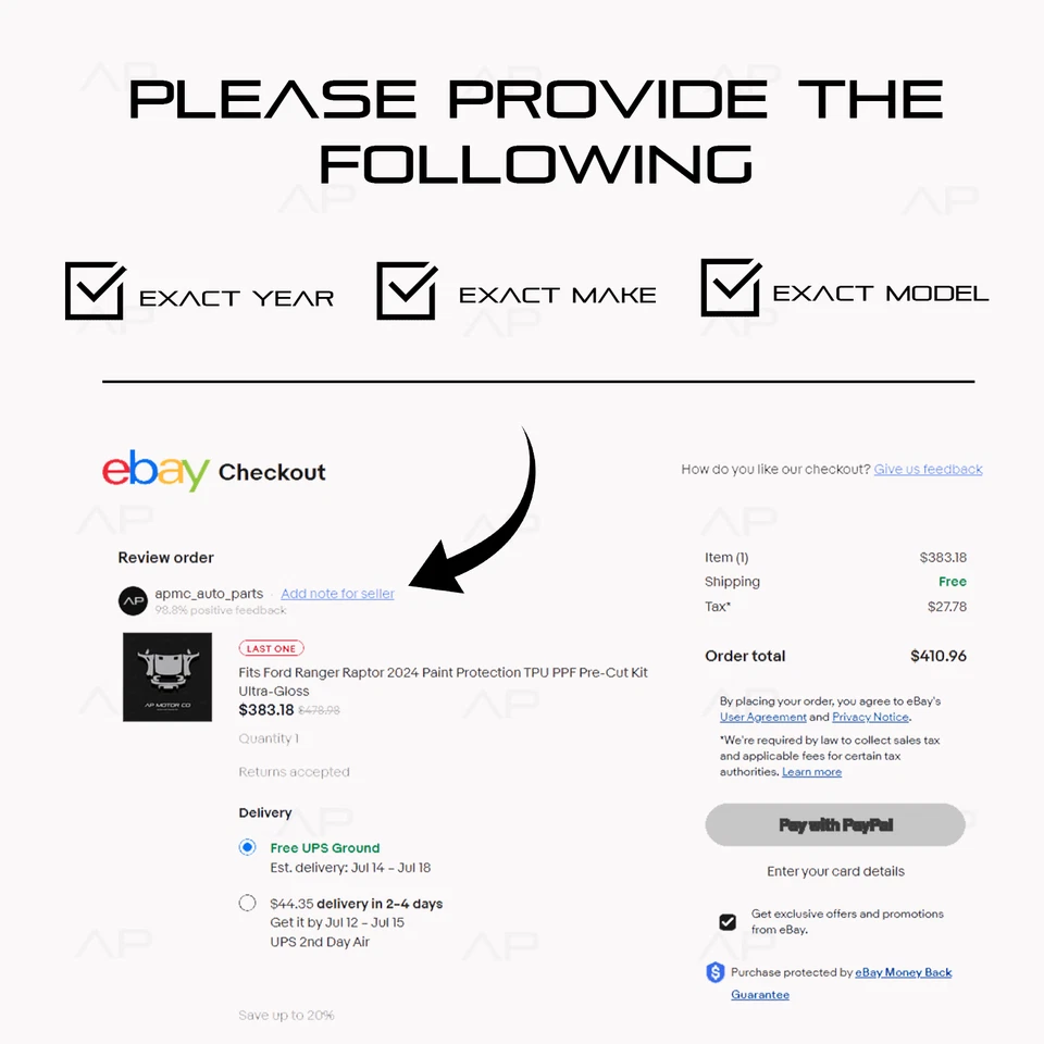 For 24-26 Buick Encore GX - Preferred 3M PRO PreCut Paint Protection Kit - Image 4 of 4