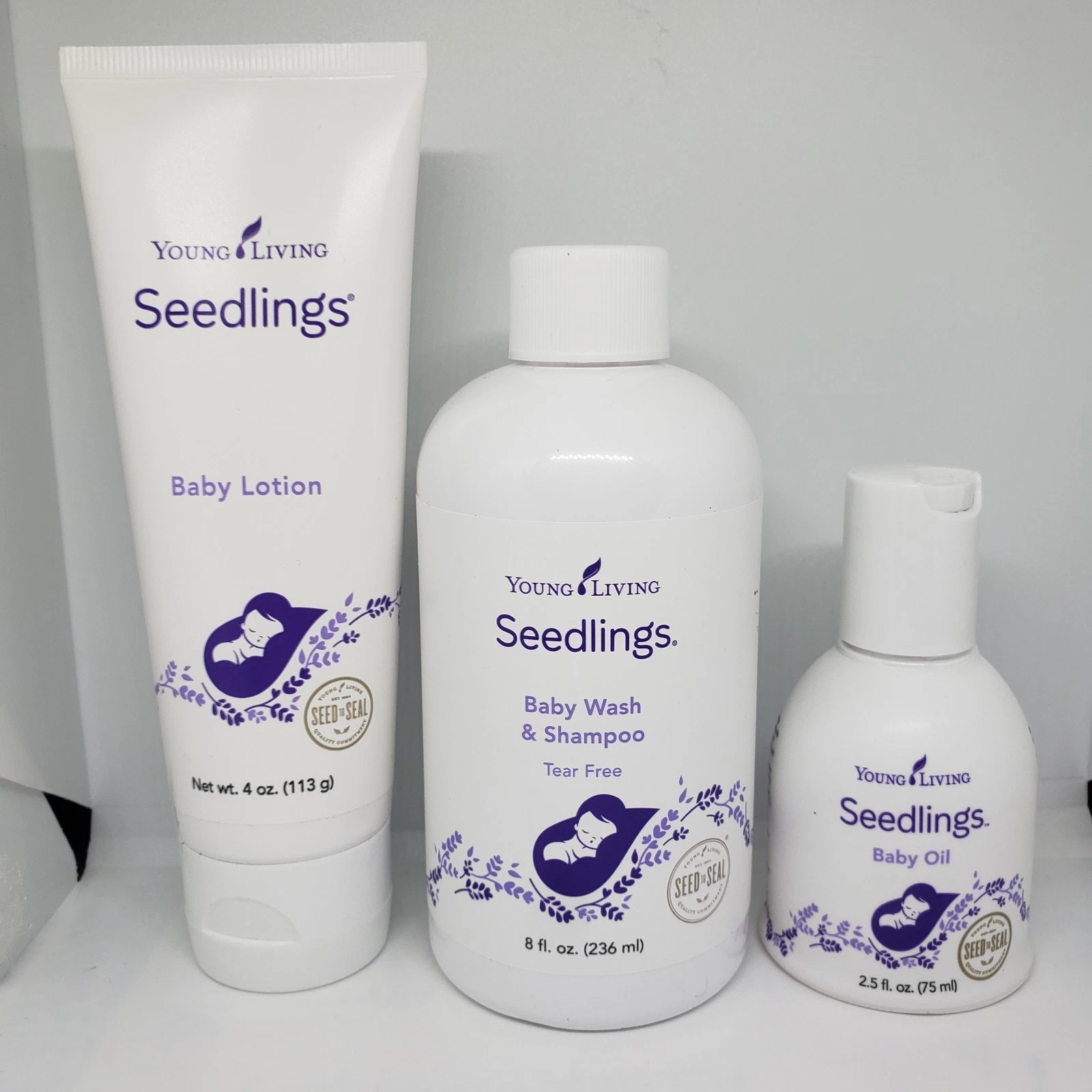 Young Living Seedlings LOT - Baby Lotion, Baby Wash & Shampoo & Baby Oil Sealed