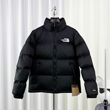 The North Face 700 Black Down Puffer Jacket Full Zip Stand-Up Collar Men S