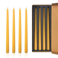 12Inch Orange Taper Candles 4 Pack Smokeless Unscented Orange Candlesticks Ta...
