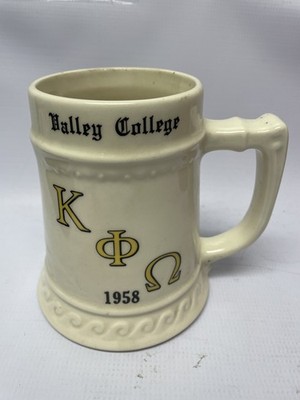 1958 Valley College KΦΩ Kappa Phi Omega Keramik Bierkrug Tasse 6''