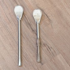 Bombilla Yerba Mate Straw Filter Spoon Metal Silver Reusable Mate Tea Infuser