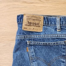 Levis 505 Jeans Mens 40x30 Vintage Orange Tab Regular Fit Straight Leg Denim