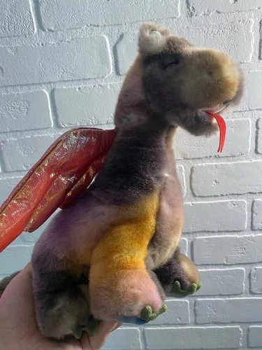 1999 TY Beanie Buddy Plush Scorch Dragon with TAG Tie Dye Stuffed VTG ✨ Cute