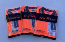 3 X PACKS OF BRAND NEW PORTWEST RT22 HI-VIS SHORT SLEEVE  WORK TOPS SIZE SMALL