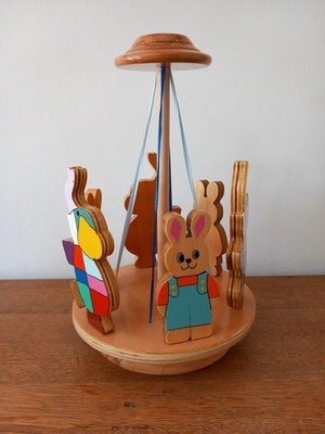Vintage handgefertigtes Holzkarussell Kreisverkehr drehen Karussell Spielzeug