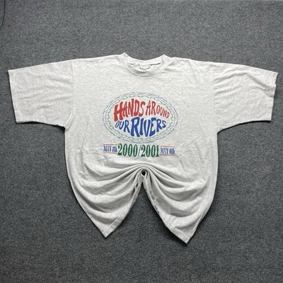 Vintage 2000 Hands Around Our Rivers T-Shirt XL Michigan Rivers USA Made