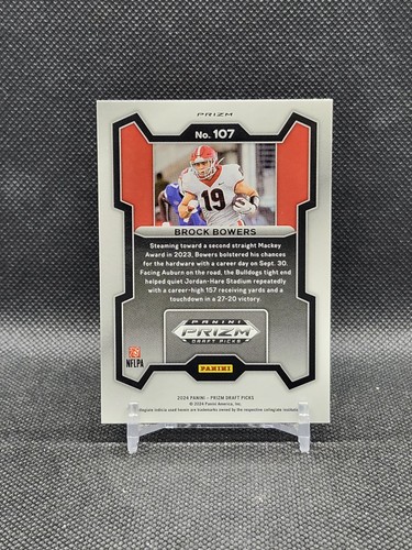 3182I 2024 Panini Prizm Draft Picks - Brock Bowers #107 Purple Wave Prizm (RC) - Bild 2 von 2