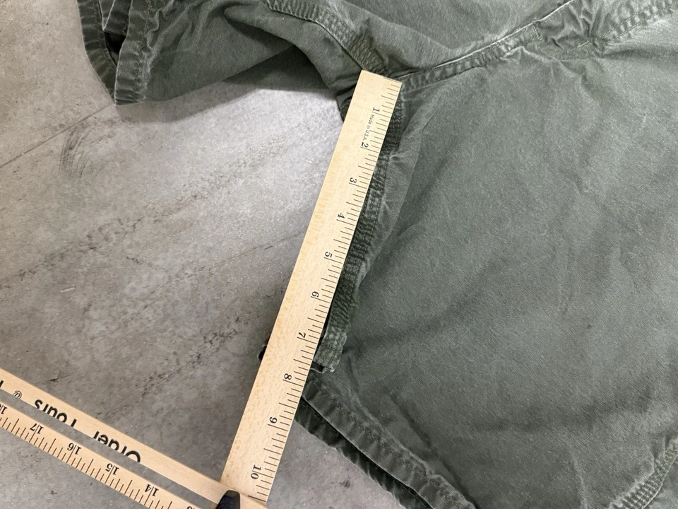 Pantalones Cortos Carhartt Para Hombres 32 Verde Ejército Lona Trabajo Carpintero Sueltos Verde Oliva Desteñido Foto 4 de 4