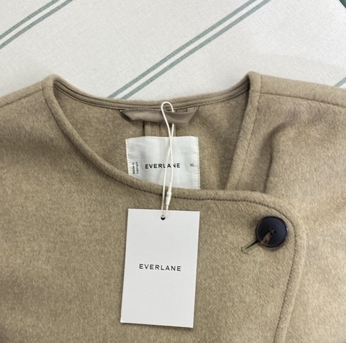 Everlane Wool October Coat Overcoat Jacket Heather Camel Size XL NWT $228 - Picture 2 of 12