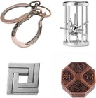 4 Pcs Brain Teaser Puzzle Metal Puzzle Unlock Interlock IQ Test Game Magic Trick