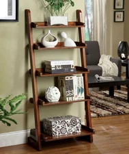 Oak 5-Tier Ladder Shelf | Stylish Display Bookshelf