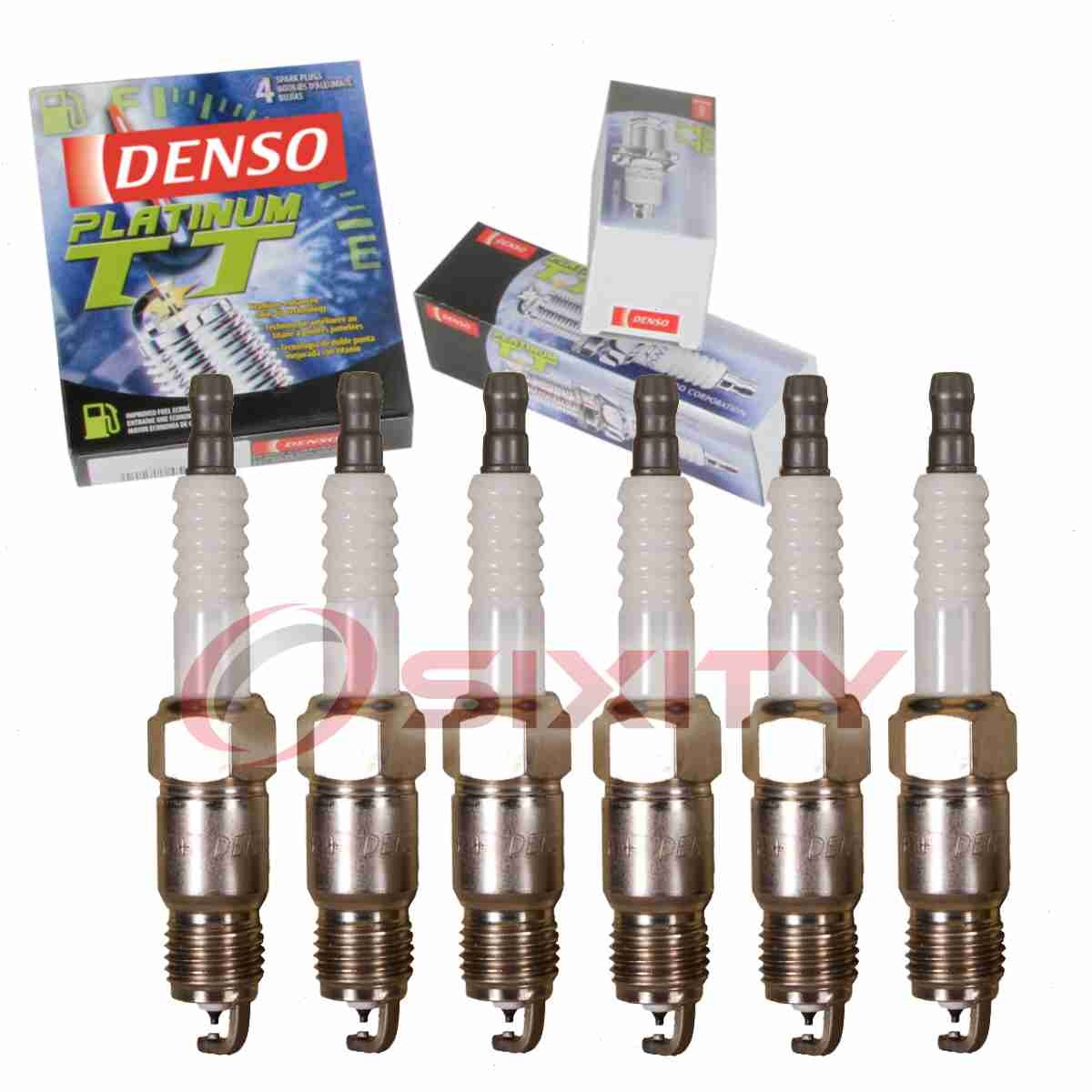 6 pc Denso Platinum TT Spark Plugs for 1985-1995 Chevrolet G30 4.3L V6 md