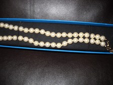 Vintage17inch Real strand 7mm Cream Cultured Freshwater / Knotted Pearl Necklace