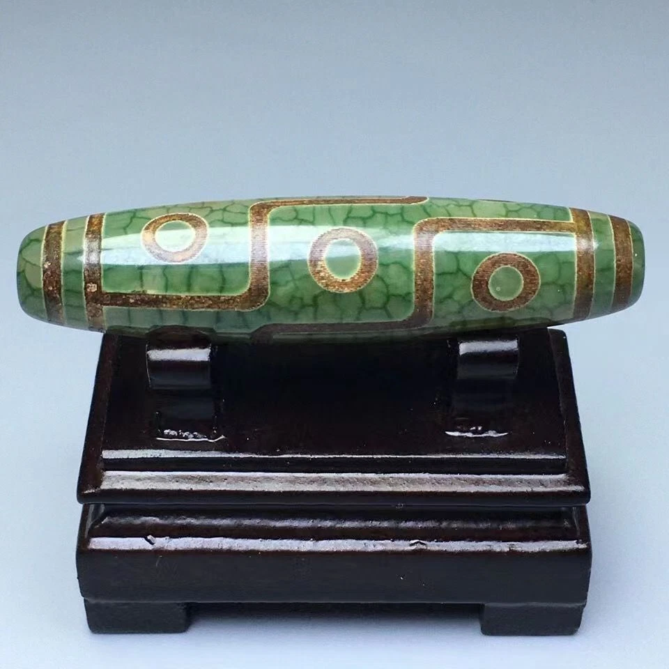 Collar Colgante Cuentas Dzi Verde Tibetano Tres Seis Nueve Ojos Ágata Cornalina Piedra Foto 4 de 4