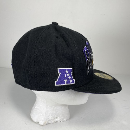 Baltimore Ravens New Era 59Fifty Gorra Para Hombre Ajustada 7 1/8 NFL Logo Script Negro - Imagen 6 de 15