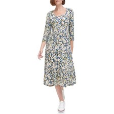 Tommy Hilfiger Floral Print Tiered A-line dress S16 Midi Length
