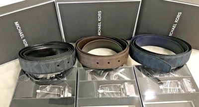 michael kors belt mens blue