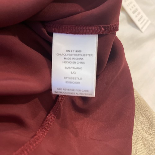 Spirit Of Grace Maroon Off Shoulder Bell Sleeve Flowing Dress Sz L - Picture 6 of 10