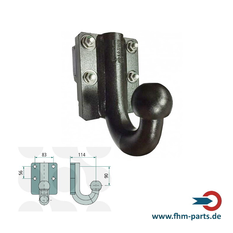 ALKO Anhängerkupplung Wechselsystem 83x56 mm D=18,7 Stützlast 120 kg