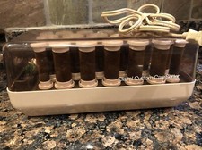 Clairol Custom Care Setter 20 Velvet Flocked Hot Rollers Curlers-20 Clips KF-20