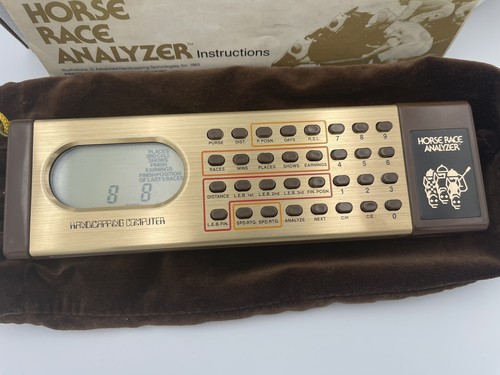 1983 Thoroughbred Horse Race Analyzer Computer w/Box Bag Instructions - Picture 2 of 4