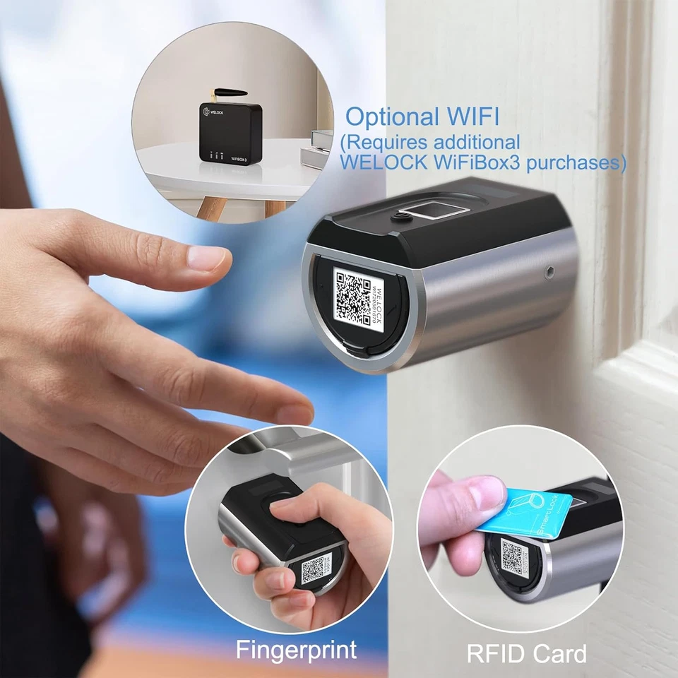 WELOCK SECBN51 Serratura Smart Serratura Impronta Digitale, Con Scheda RFID,APP  - Immagine 2 di 4