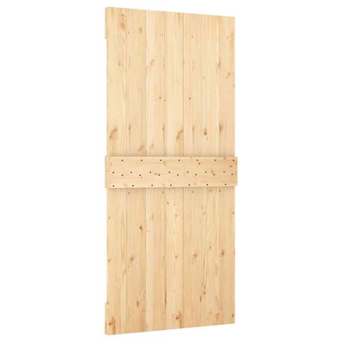 Sliding Door with Hardware Set 95x210 cm Solid Wood Pine vidaXL - Picture 4 of 11