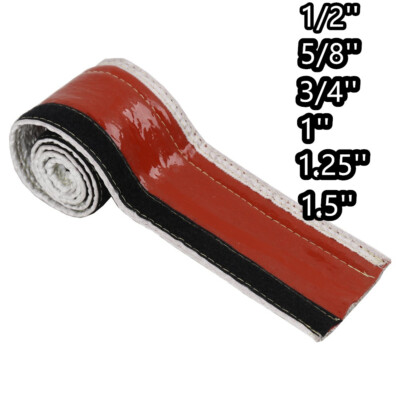 6-SIZE Wire Cable Oil Line Hose Guard Fire Wrap Heat Sleeve Hook Loop Closure