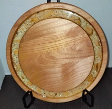 Round Cheese Wood Serving Board Maine Shellware Hand Crafted USA Snacks Maple