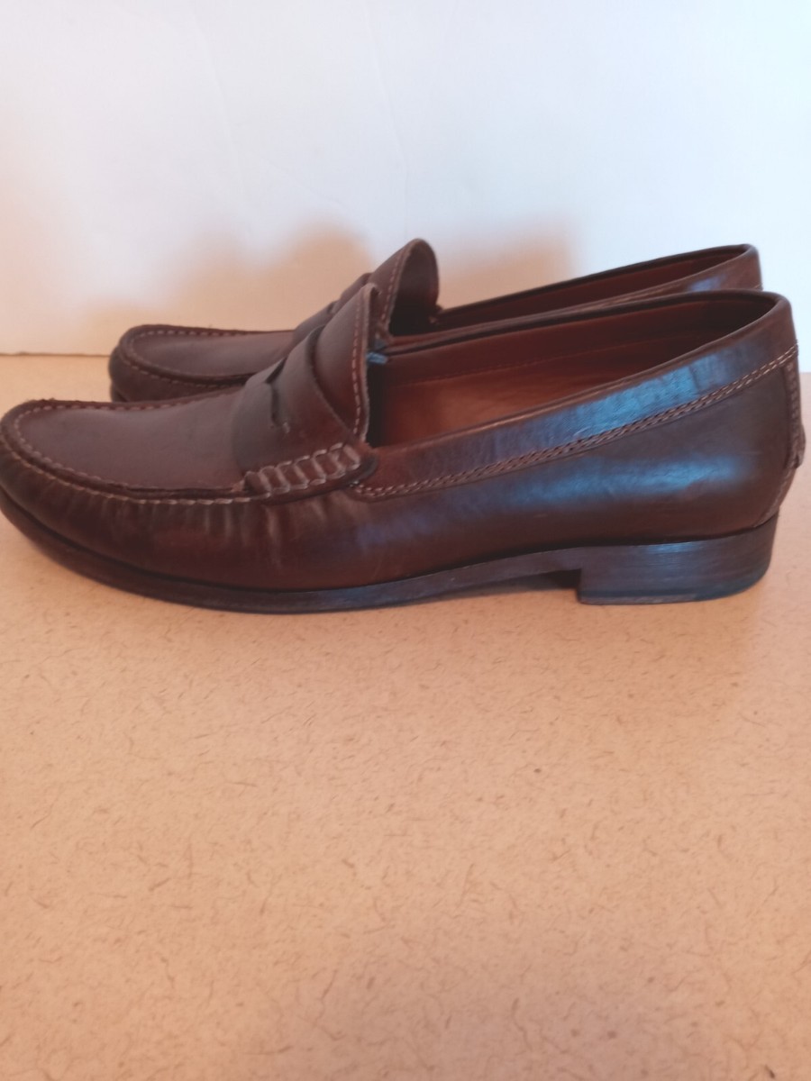 Trask Sz 9 M Brandy Brown Handsewn Leather Penny Loafer  display picture 2