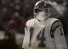 DAN FOUTS SAN DIEGO CHARGERS SIGNED FREEZER BOWL 81 AFC CHAMPIONSHIP 5X7