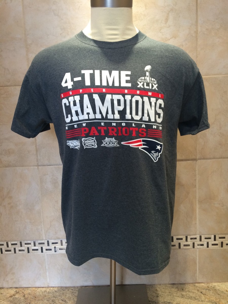 New England Patriots 4-Time Super Bowl XLIX (49) Champions T-Shirt