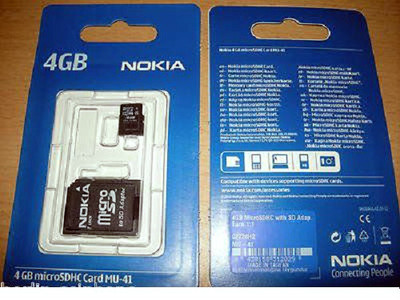Nokia MU-41 4GB Micro SD HC Speicherkarte SDHC Karte Adapter Handy Digitalkamera