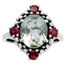 Multi Stone Oval Gemstone Halo Ring 925 Sterling Silver Handmade Jewelry DGR1135